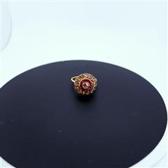 Vintage Ruby Unisex Stone & Diamond Ring 13 Diamonds 1.53 Carat T.W.